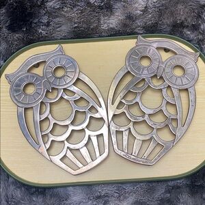 Decorative Owl Trivets or  Wall Plaques - Set of 2